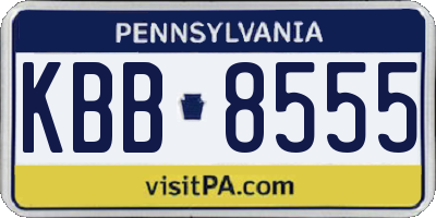 PA license plate KBB8555