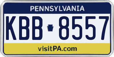 PA license plate KBB8557