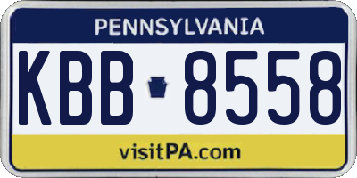 PA license plate KBB8558