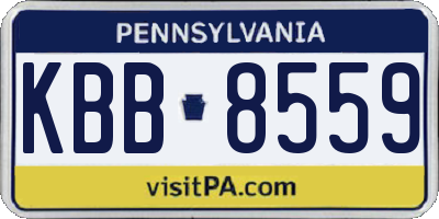 PA license plate KBB8559