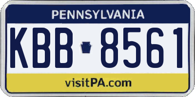 PA license plate KBB8561