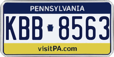 PA license plate KBB8563