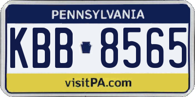 PA license plate KBB8565