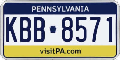 PA license plate KBB8571