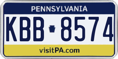 PA license plate KBB8574