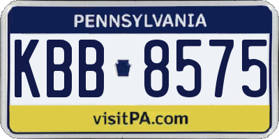 PA license plate KBB8575