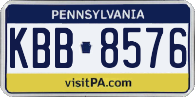 PA license plate KBB8576