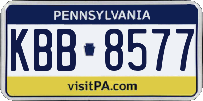 PA license plate KBB8577