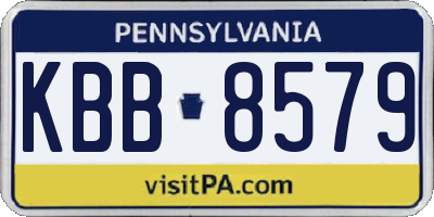 PA license plate KBB8579