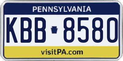 PA license plate KBB8580