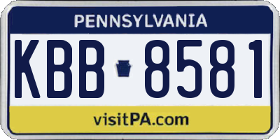 PA license plate KBB8581