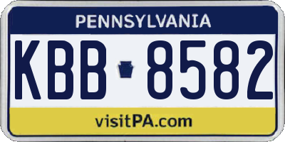 PA license plate KBB8582