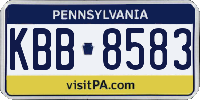 PA license plate KBB8583