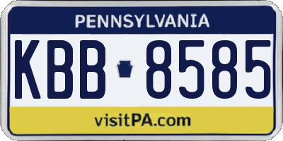 PA license plate KBB8585