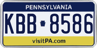 PA license plate KBB8586