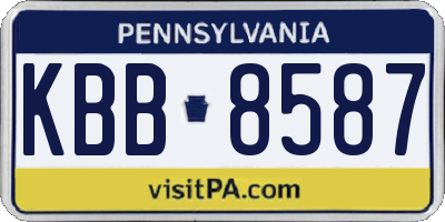 PA license plate KBB8587