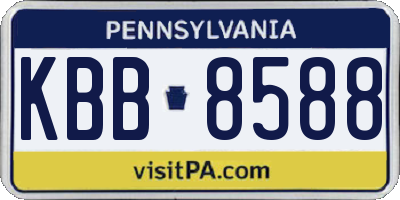 PA license plate KBB8588