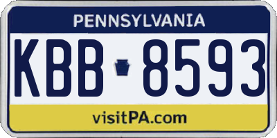 PA license plate KBB8593