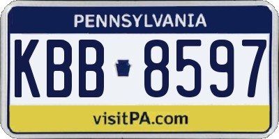 PA license plate KBB8597