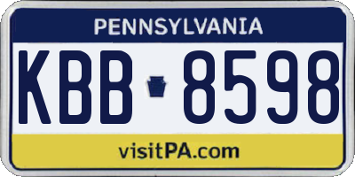 PA license plate KBB8598