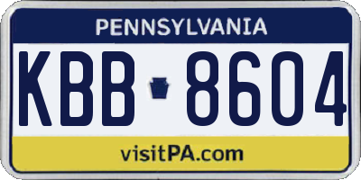 PA license plate KBB8604