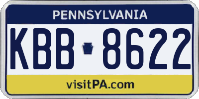 PA license plate KBB8622