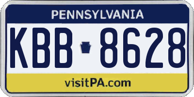 PA license plate KBB8628
