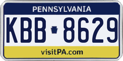 PA license plate KBB8629