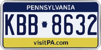 PA license plate KBB8632