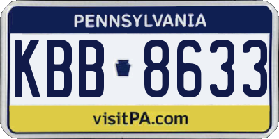 PA license plate KBB8633