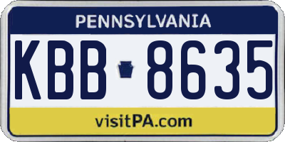 PA license plate KBB8635