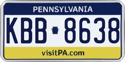 PA license plate KBB8638