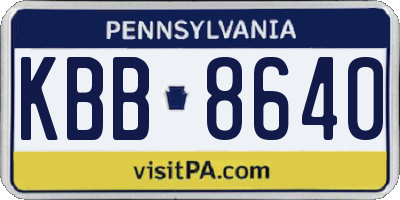 PA license plate KBB8640