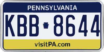 PA license plate KBB8644