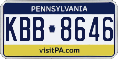 PA license plate KBB8646