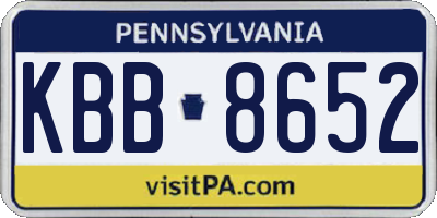 PA license plate KBB8652
