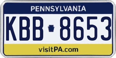 PA license plate KBB8653