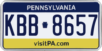 PA license plate KBB8657