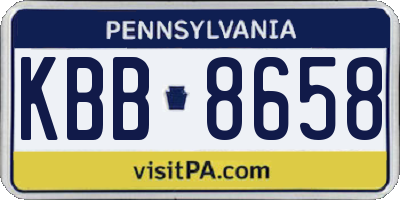 PA license plate KBB8658