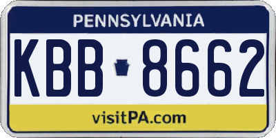 PA license plate KBB8662