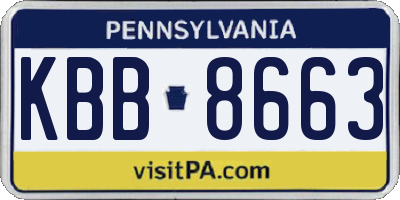 PA license plate KBB8663