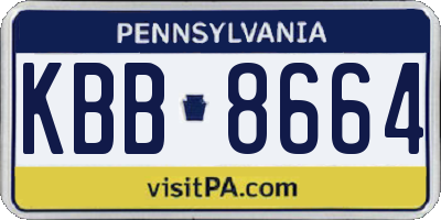 PA license plate KBB8664