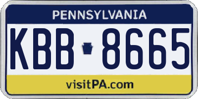 PA license plate KBB8665