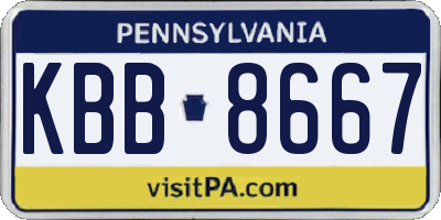 PA license plate KBB8667