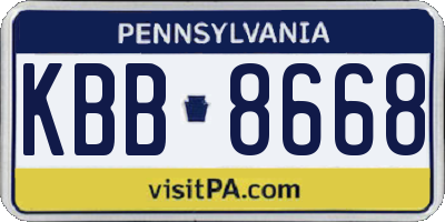 PA license plate KBB8668