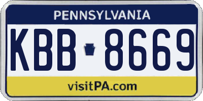 PA license plate KBB8669