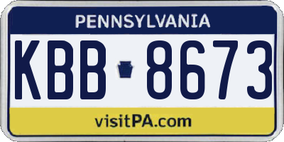 PA license plate KBB8673