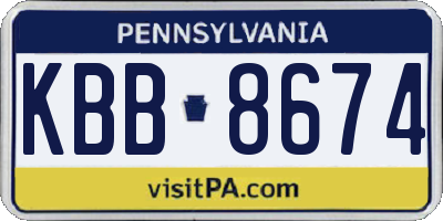 PA license plate KBB8674