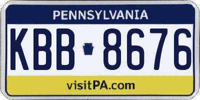 PA license plate KBB8676