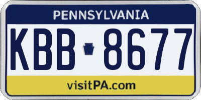 PA license plate KBB8677